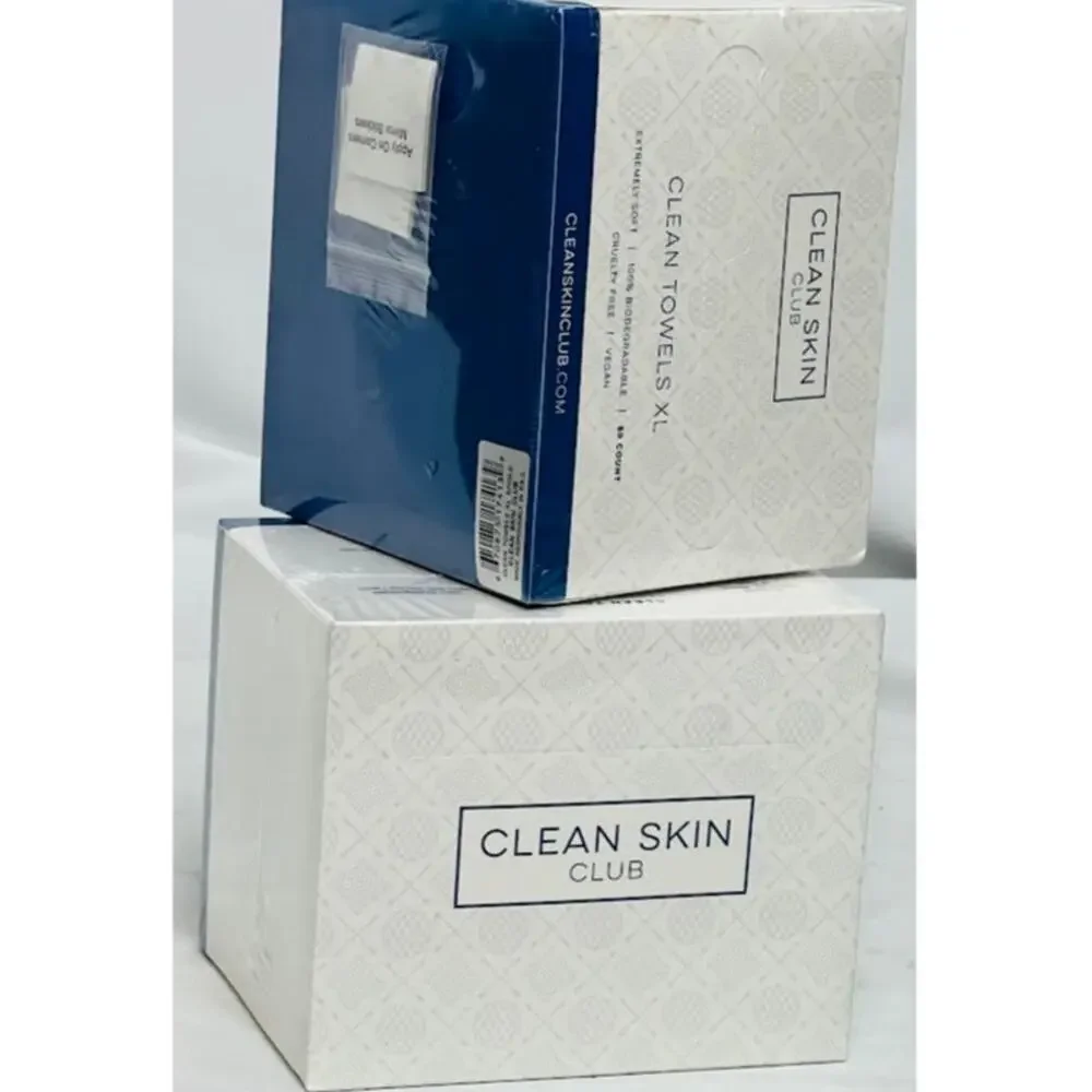 2pk Clean‎ Skin Club XL Disposable Towels Makeup Remover Facial Cloth